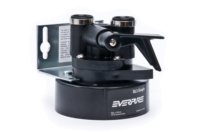 EverPure EV9259-14 QL3 3/8 Inch NPT Single Filter Head with Bracket and Shut - Off Valve