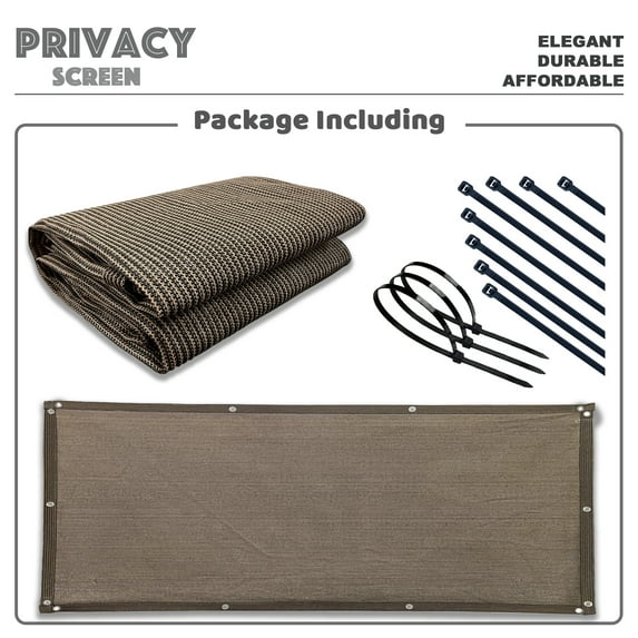 Commercial Windscreen Privacy Fence Screen Shade Cover Balcony Railing Garden Gate Driveway in Brown 3' x 21'