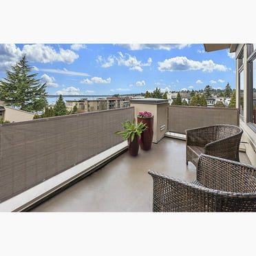 Commercial Windscreen Privacy Fence Screen Shade Cover Balcony Railing Garden Gate Driveway in Brown 3' x 3'