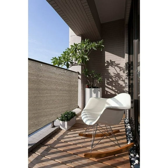 Commercial Windscreen Privacy Fence Screen Shade Cover Balcony Railing Garden Pool - Walnut