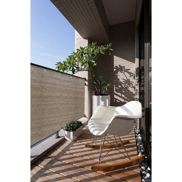 Commercial Windscreen Privacy Fence Screen Shade Cover Balcony Railing Garden Pool in Walnut 3' x 12'