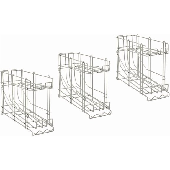 Commercial Wire Can Rack 3-Pack, Holds (12) #5 Cans or (8) #10 Cans, FIFO Design, Durable Metal Can Rack for Restaurants (28W-671)