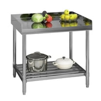 Commercial Work Table with Backsplash and Sidesplashes, Stainless Steel Prep Table with Adjustable Undershelf for Kitchen, Restaurant, Garage, Laundry