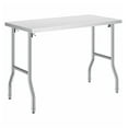 thumbnail image 1 of Commercial Work Table Stainless Steel 48x24 Inch Folding Kitchen Prep Table - Heavy Duty 661lbs Capacity - Restaurant Workstation Silver, 1 of 7