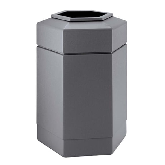 Commercial Zone 30-Gallon Hex Waste Container - Gray