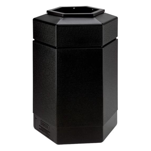 Commercial Zone 30-gallon Hex Waste Container - Black