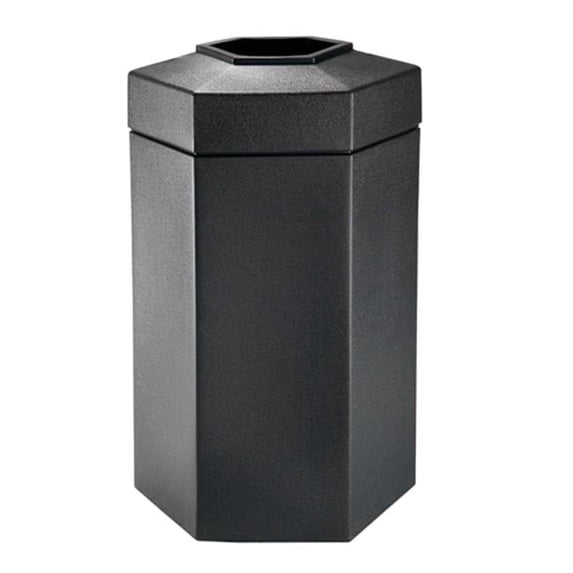 Commercial Zone 50-Gallon Hex Waste Container - Black