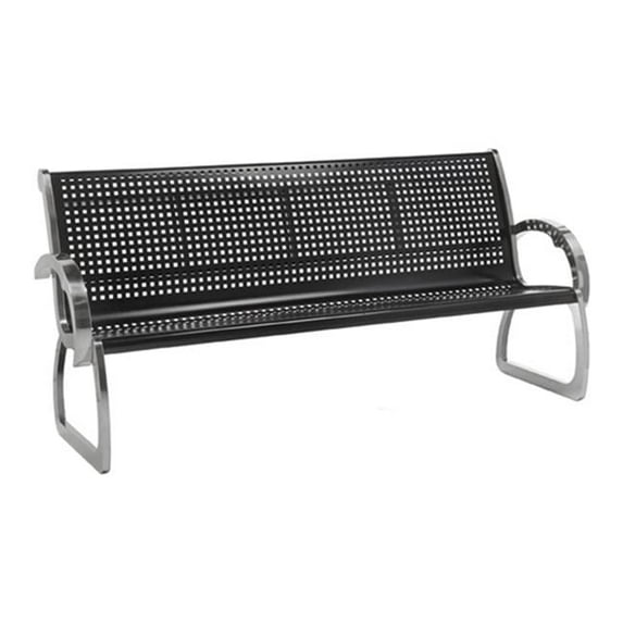 Commercial Zone 725101 Bench- Black & Stainless Steel - 6 ft.