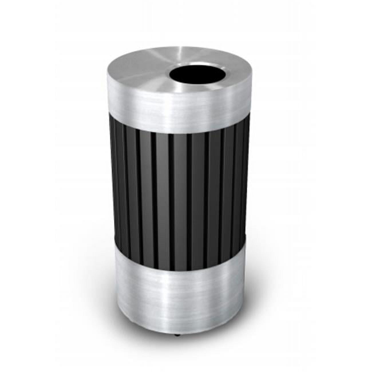 Commercial Zone 727543 Riverview 1  Stainless Steel and Black Powder-Coated Steel Waste Receptacle