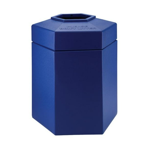 Commercial Zone 737204 45-Gallon Hex Waste Container - Blue