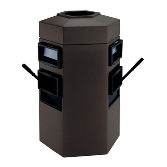 Commercial Zone 755424 Hex Extra Large Double-Sided Waste -Windshield Center - Charcoal