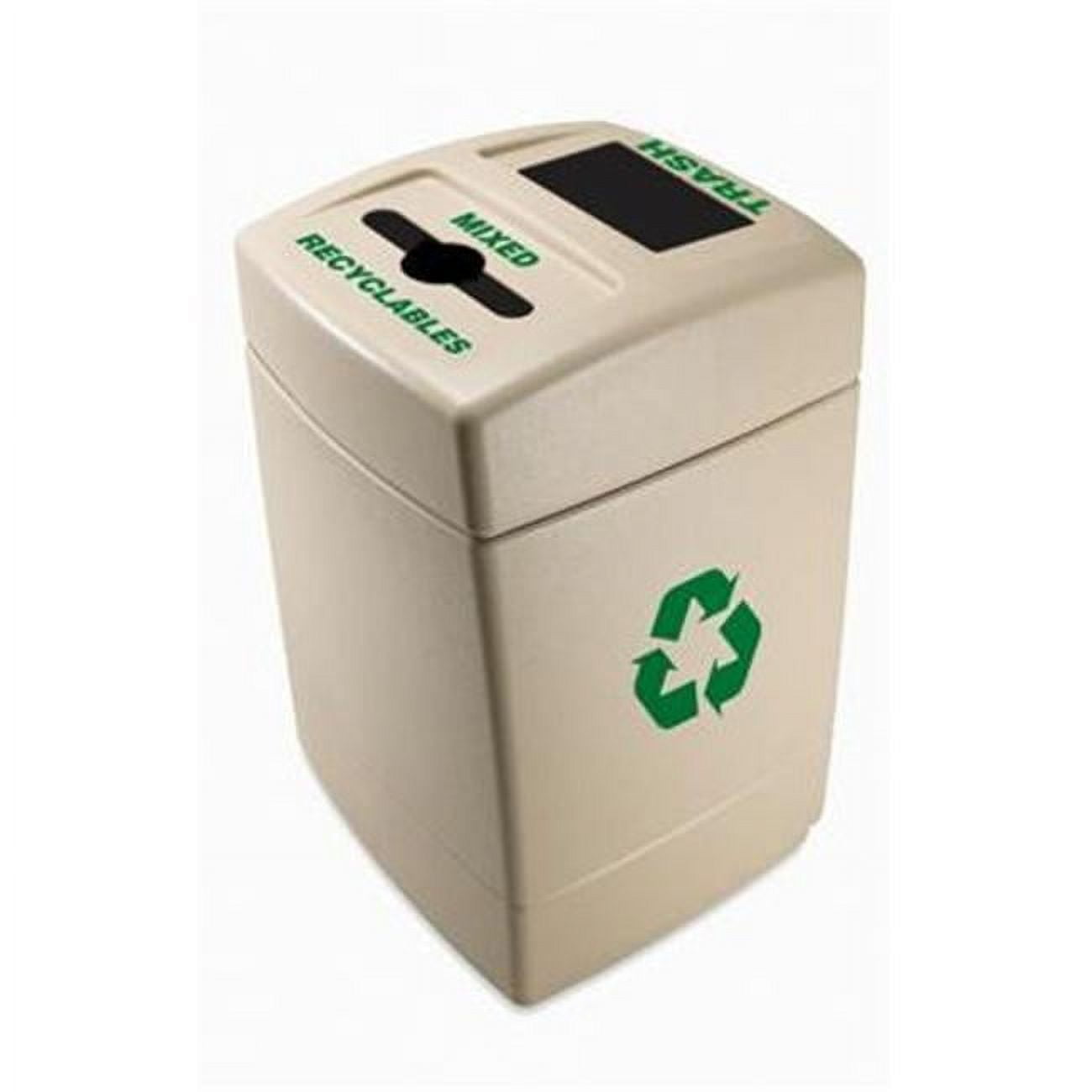 Commercial Zone 745510 Recycle55 Mixed Recyclables -Trash Recycling Waste Container - Dark Pearl Gray
