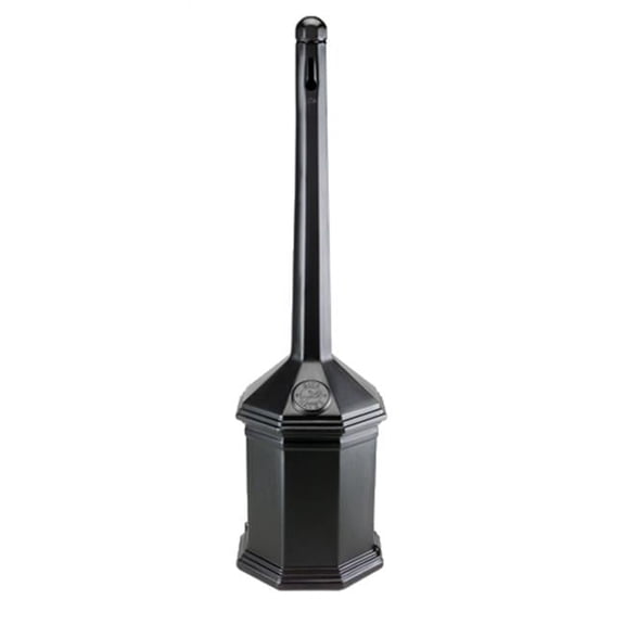 Commercial Zone Site Saver Litter Bin - Black - 42in. - Includes Galvanized Pail - Airtight Design