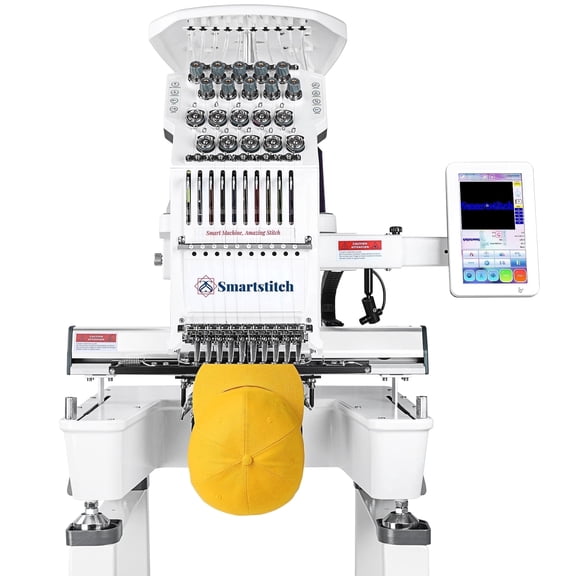 Commercial Embroidery Machine S1001,10 Needles,Max Speed 1200RPM,Embroidering for Hats and T-shirt