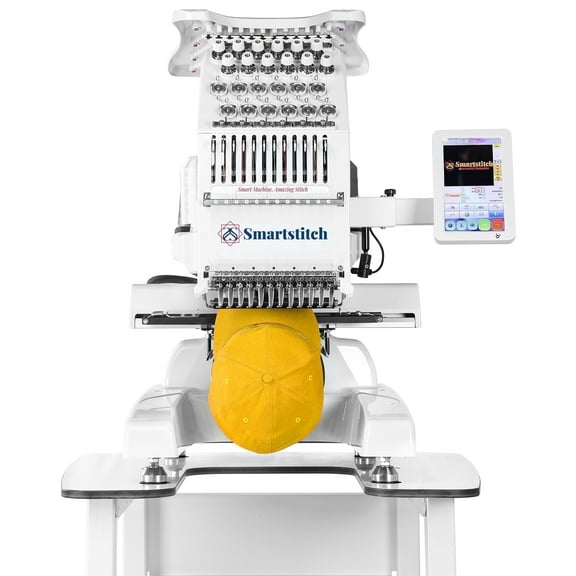 Commercial embroidery machine S1201, 12 Needles, Max Speed 1200RPM, Embroidering for Hats and Clothing with 9.45"x12.59" Embroidery Area (containing starter kit)