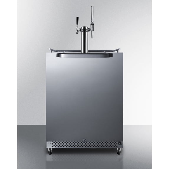 Commercial indoor/outdoor combination cold brew/nitro-infused coffee dispenser with twin tap kit included