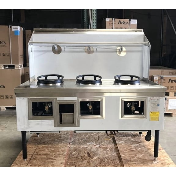 Commercial Chinese Wok Range Made in USA, 3 Hole 13 Inch Wok Ring, NSF Gas Wok Range for Restaurant Kitchen, Natural Gas or Propane, Cooler Depot