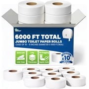 Commercial toilet paper - Jumbo toilet paper rolls -6000 FT Industrial 3-Ply 9  Bulk Large Roll for Standard Jumbo Dispenser -100% Recycled Fibers-Soft and Absorbent Bathroom Tissue -10 Roll