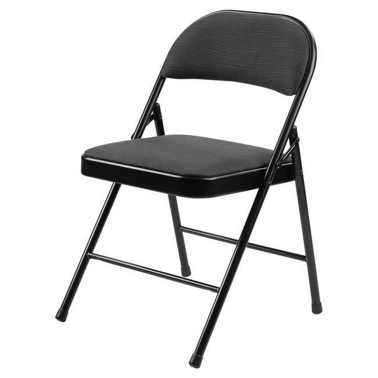 Commercialine 900 Series Fabric Padded Folding Chair, Star Trail Black - 4 Pack