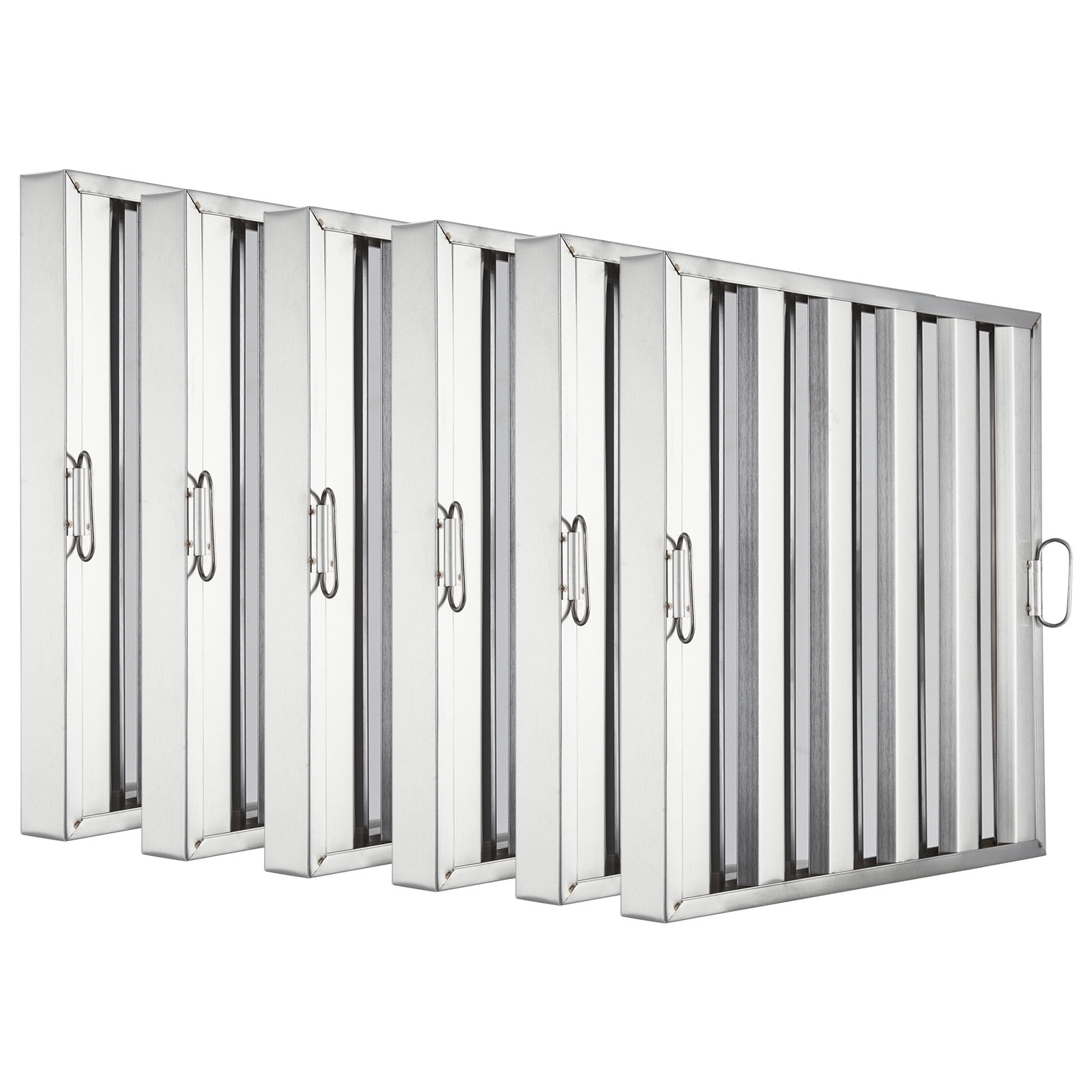 Commerical Hood Filters 19.5W x 19.5H Inch, 430 Stainless Steel 5 Grooves, Range Hood Filters for Restaurant Kitchen Exhaust Hoods, Pack of 6