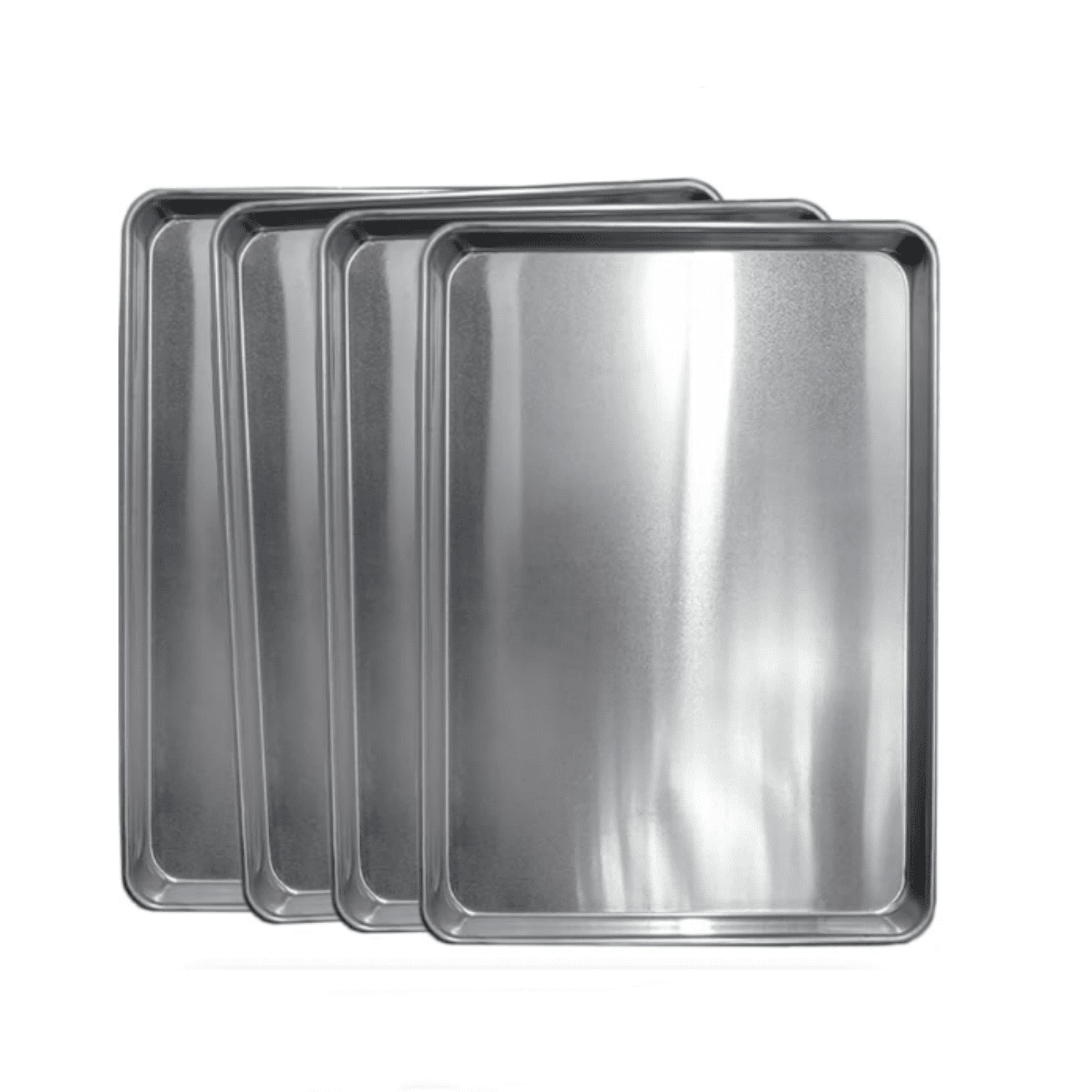 Quality Cookie Sheet Pan - 4 Pack Aluminum Half Sheet Baking Pan  Home Living - This 18x13 Baking Sheet Set is Rust & Warp Resistant, Heavy Duty, of Thick Gauge