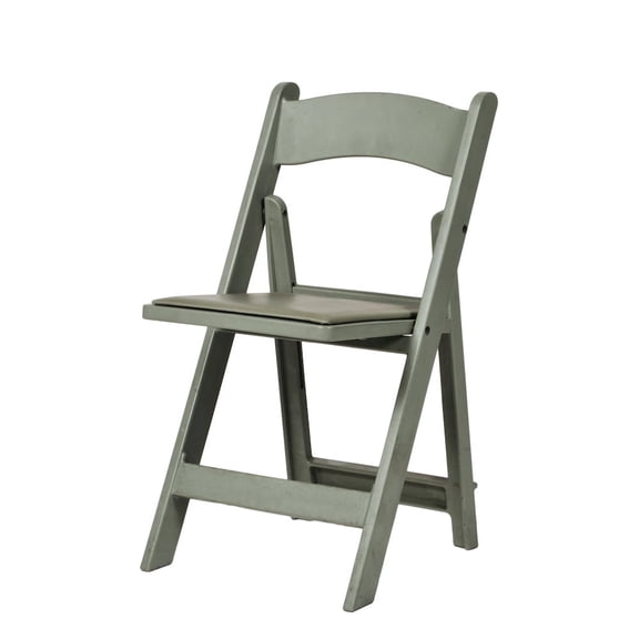 CSP Set Of 1 Amigo Inter Stackable Resin Folding Chair With Padded Seat - Flint Grey