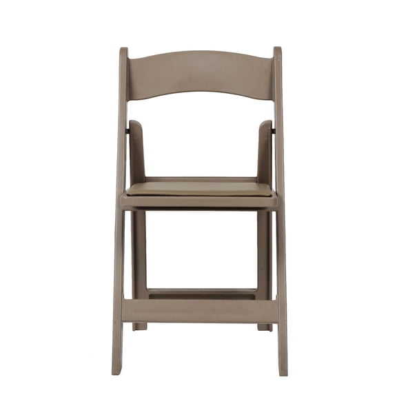 CSP Set Of 4 Amigo Inter Stackable Resin Folding Chair With Padded Seat - Sand Beige