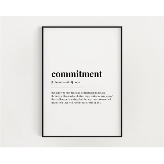 Commitment Definition Print, Wall Art Print, Commitment Print ...
