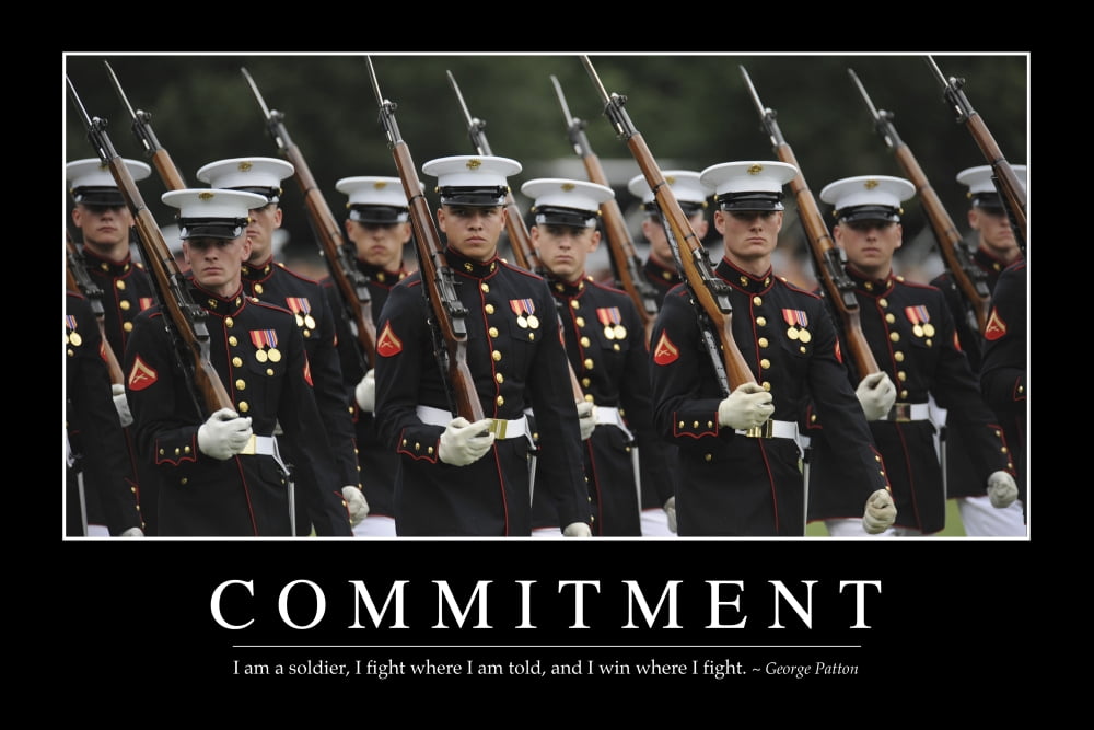 Commitment Inspirational Quote and Motivational Poster Canvas Art - Stocktrek Images (34 x 23)
