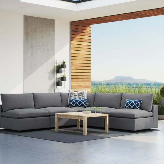 Commix 5-Piece Sunbrella Outdoor Patio Sectional Sofa-EEI-5588