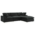 thumbnail image 1 of Commix Down Filled Overstuffed 4 Piece Sectional Sofa Set Black EEI-3356-BLK, 1 of 19