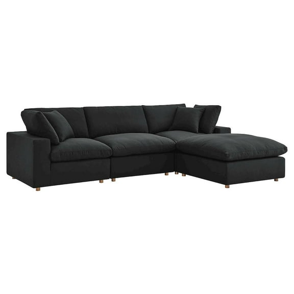 Modway Commix 4 Piece Down Filled Overstuffed Sectional Sofa Set