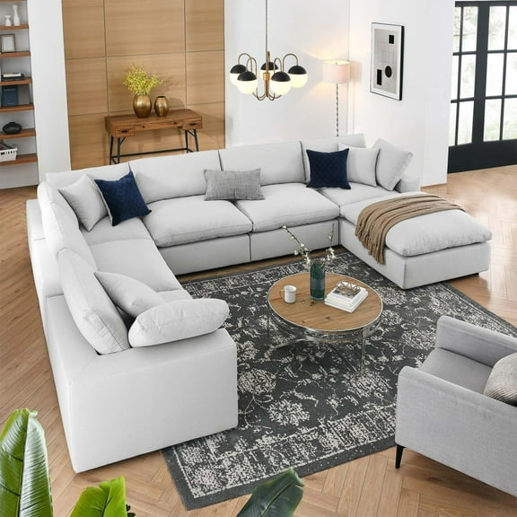 Commix Down Filled Overstuffed 7-Piece Sectional Sofa-EEI-3364
