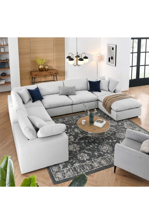 Commix Down Filled Overstuffed 7-Piece Sectional Sofa-EEI-3364