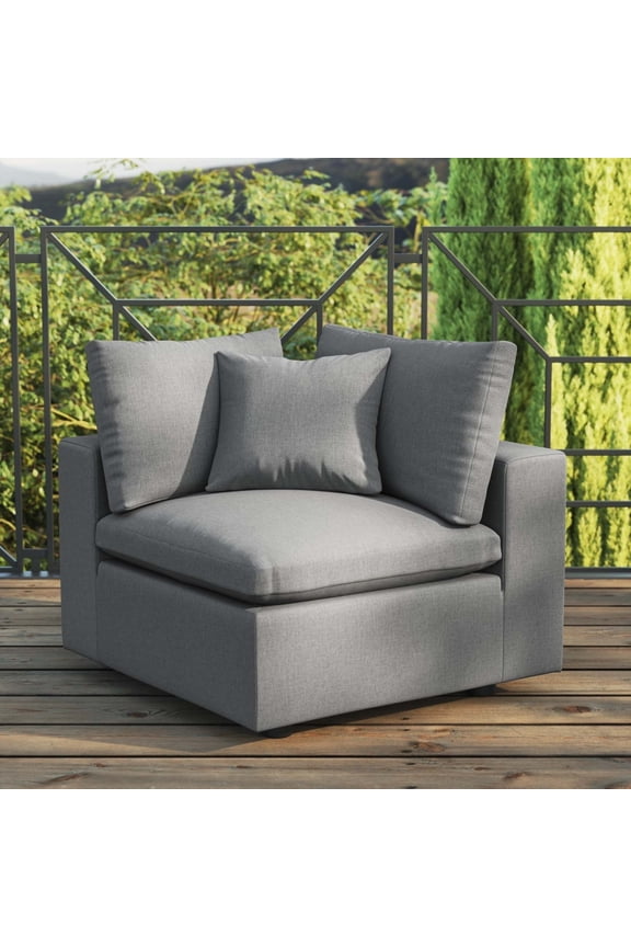 Commix Overstuffed Outdoor Patio Corner Chair