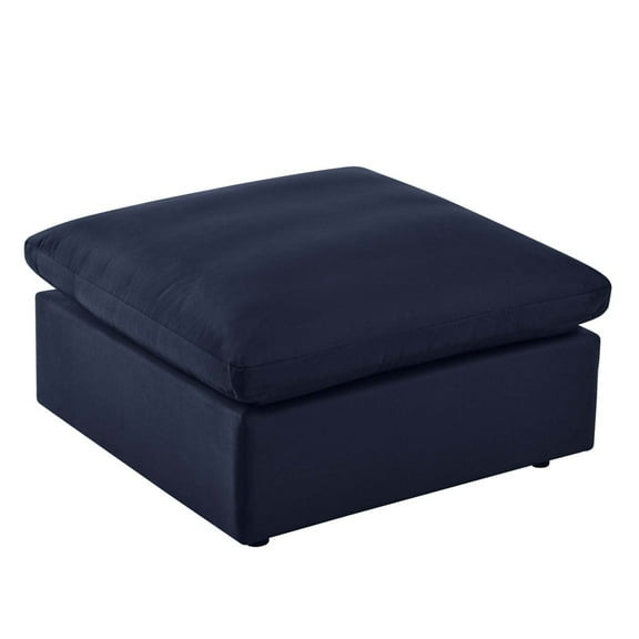 Commix Overstuffed Outdoor Patio Ottoman Navy