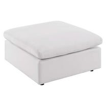Commix Overstuffed Outdoor Patio Ottoman White