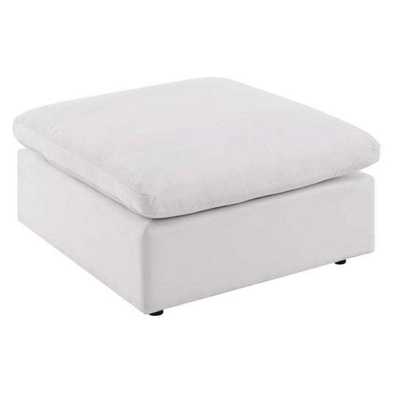 Commix Overstuffed Outdoor Patio Ottoman White