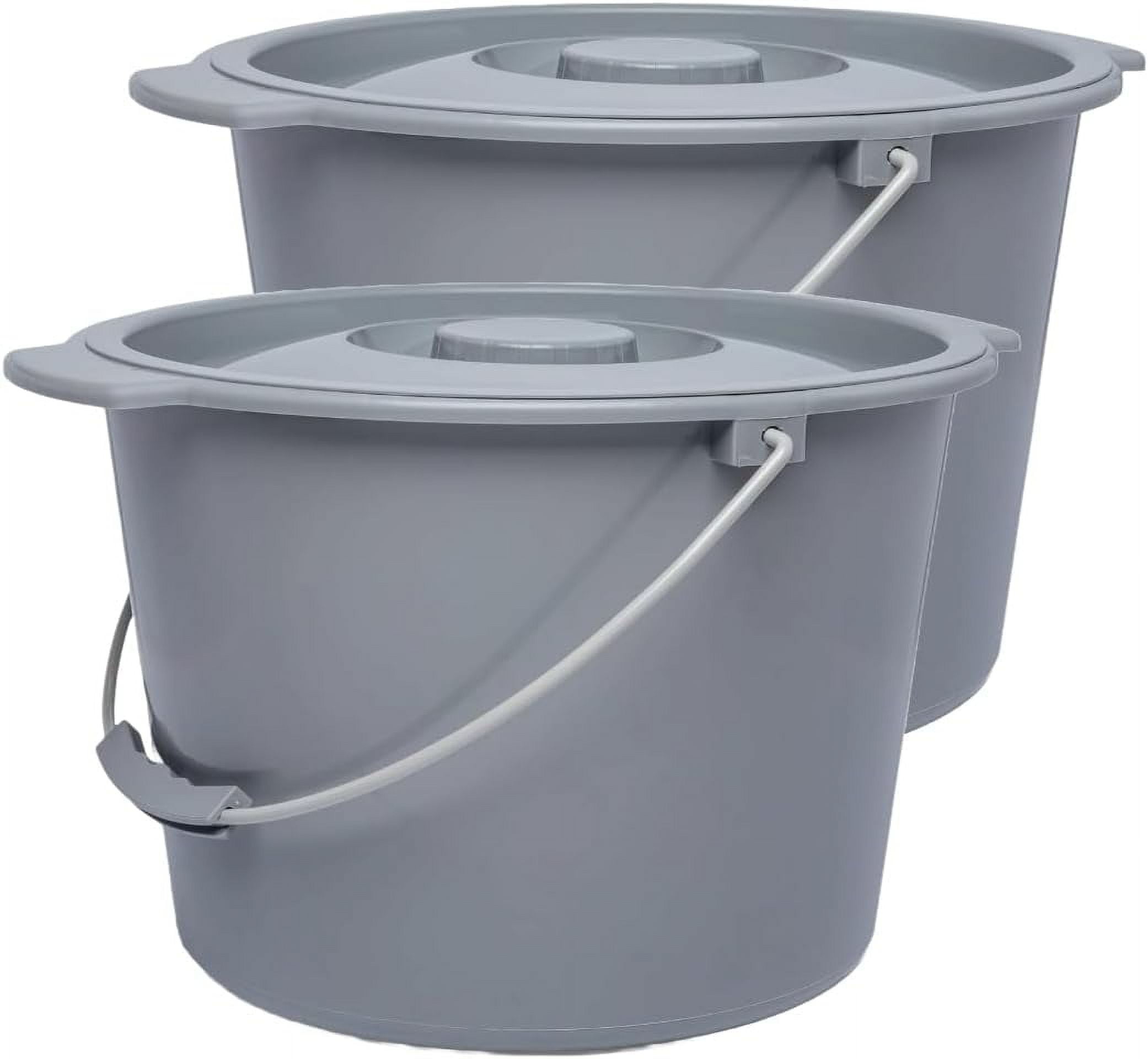 Commode Bucket with Lid and Handle Replacement Pail and Cover for