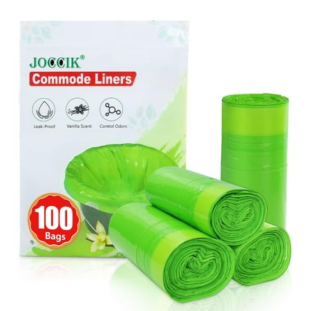 Commode Liners for Bedside Commode Vanilla Disposable Bags 100pcs Universal Fit Most Standard Toilet Chair Bucket