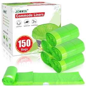 Commode Liners for Bedside Commode Vanilla Scented 150pcs Disposable Bags Universal Fit Most Standard Toilet Chair Bucket