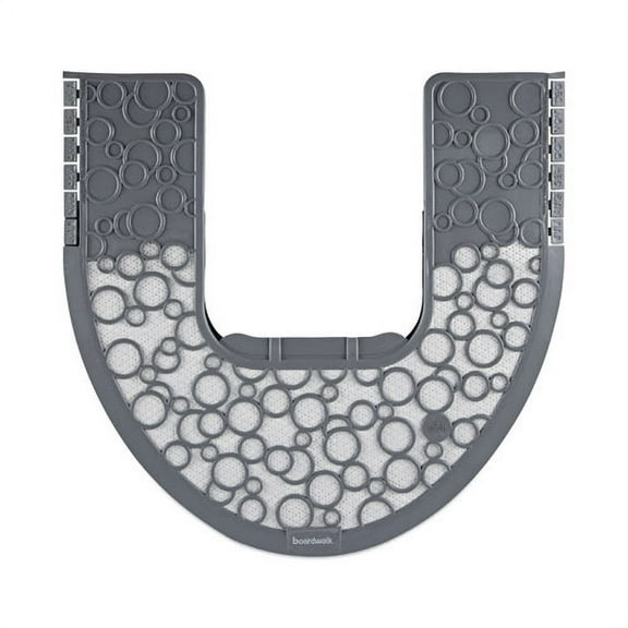 Commode Mat 2.0 Disposable Toilet Floor Mat, U-Shaped, Gray/White Non-Slip Surface, 22" x 22", 6/Car | Bundle of 2