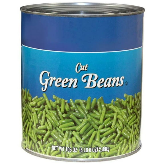 Commodity Canned Fruit and Vegetables 4 Sieve Fancy Green Beans, Number 10 Can -- 6 per case