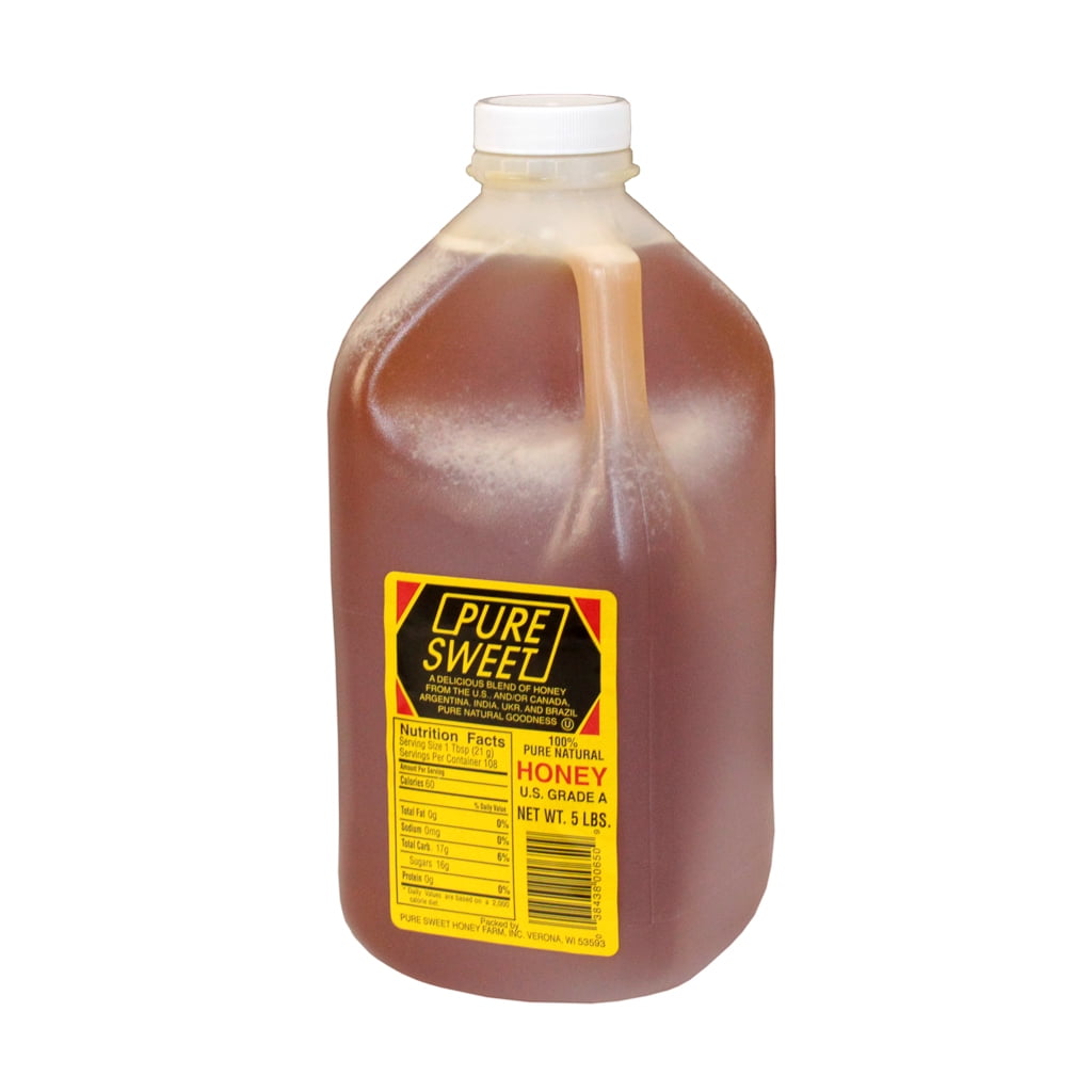 Commodity Honey, White Table Honey Plastic, 5 Lb. (6count)
