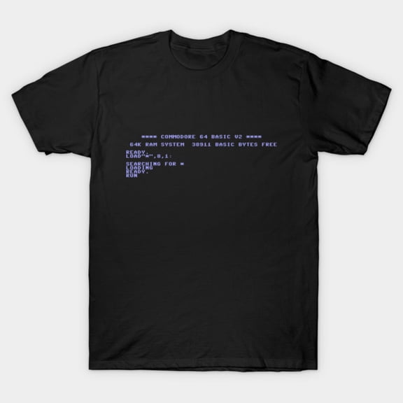 Commodore 64 C64 Boot Screen Version 2 Retro 8 Bit Computer Unisex T-Shirt, up to size 3XL.
