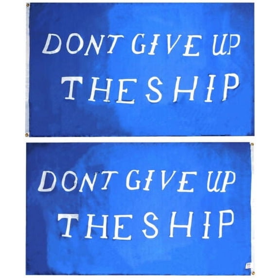 Commodore Perry Don't Give Up The Ship Blue Double Sided 100D 3x5 Flag Banner