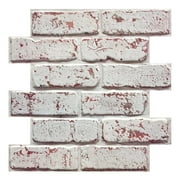 Commomy 10 Pcs 3D Faux Brick Wall Panels Peel and Stick Wall Tile,Thin PVC Brick Panels,11.8"X11.8"