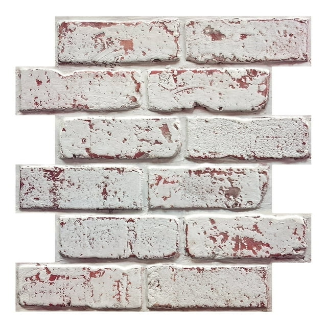 Commomy 10 Pcs 3D Faux Brick Wall Panels Peel and Stick Wall Tile,Thin PVC Brick Panels,11.8"X11.8"