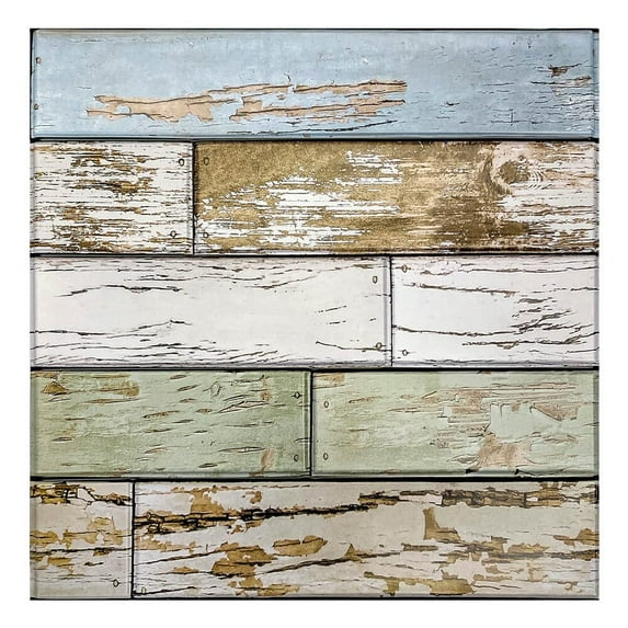Commomy 10 Pcs 3D Wood Wall Panels Peel and Stick DIY PVC Wall Panels for Walls, 11.8'' X 11.8'' (Matte)