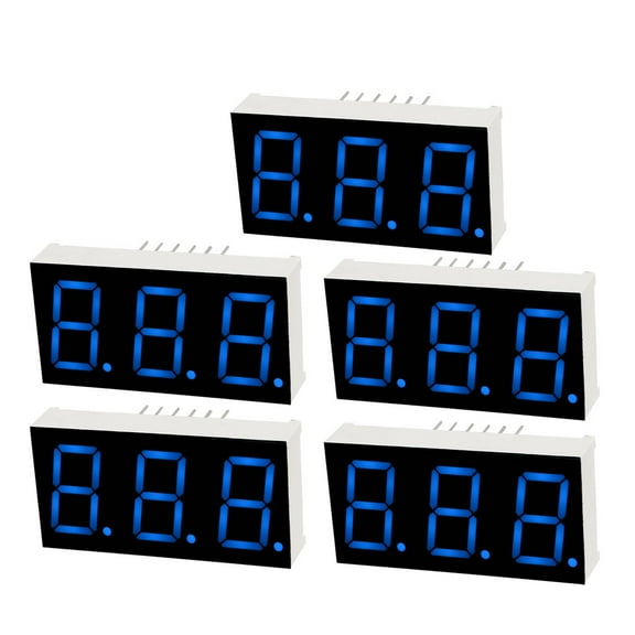 Common Anode 12 Pin 3 Bit 1.48 x 0.75 x 0.31 inch 0.55" Blue Display 5Pcs